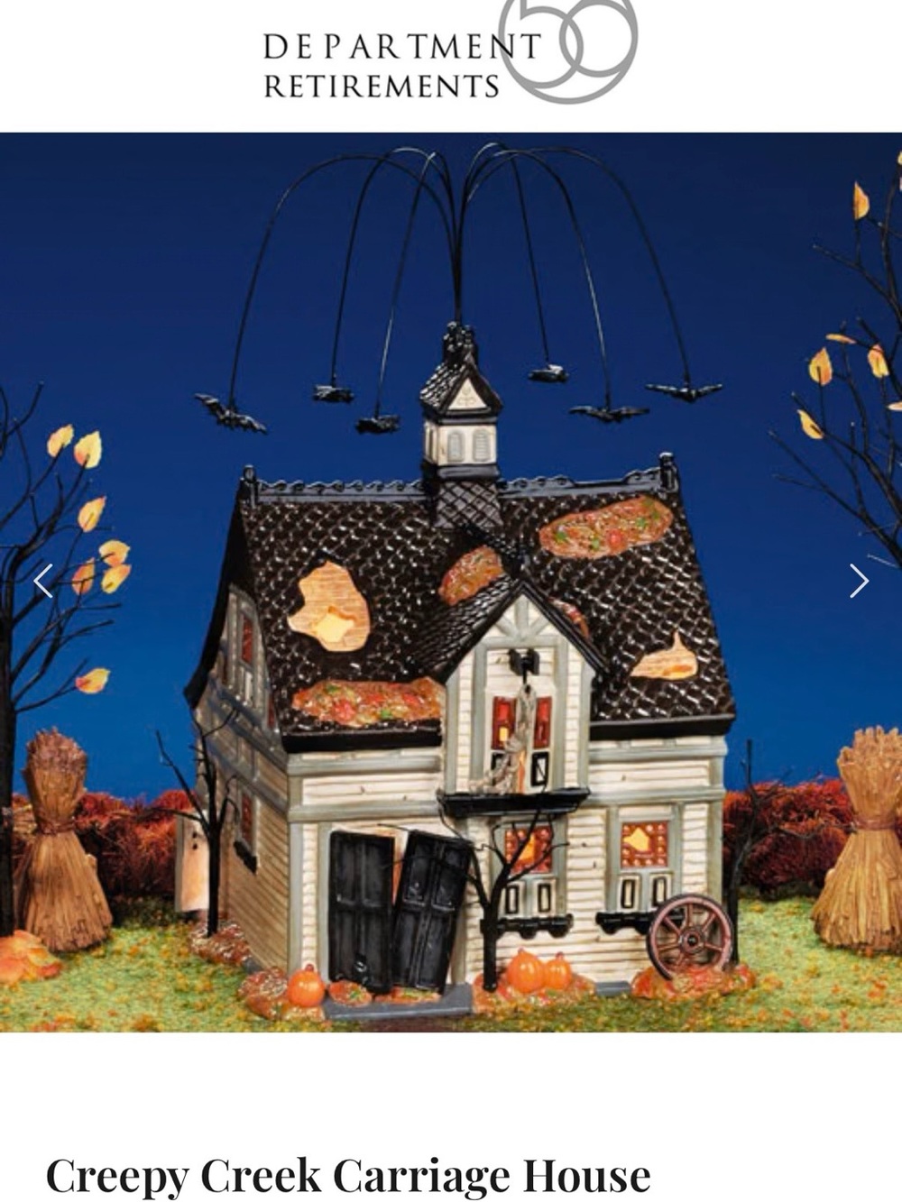 Retired Department 56 Halloween Creepy Creek Carriage House SKU 55055-excellent